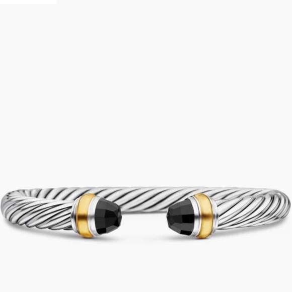 David Yurman Sterling Silver with 14K Yellow Gold and Black Onyx 7mm